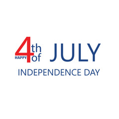 4th July Independence day greeting card with flag. Vector
