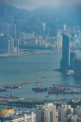 Fototapeta na wymiar Hong Kong Victoria Harbour View, cityscape of Hong Kong