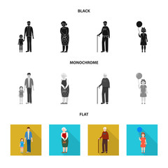 Vector design of character and avatar sign. Collection of character and portrait vector icon for stock.