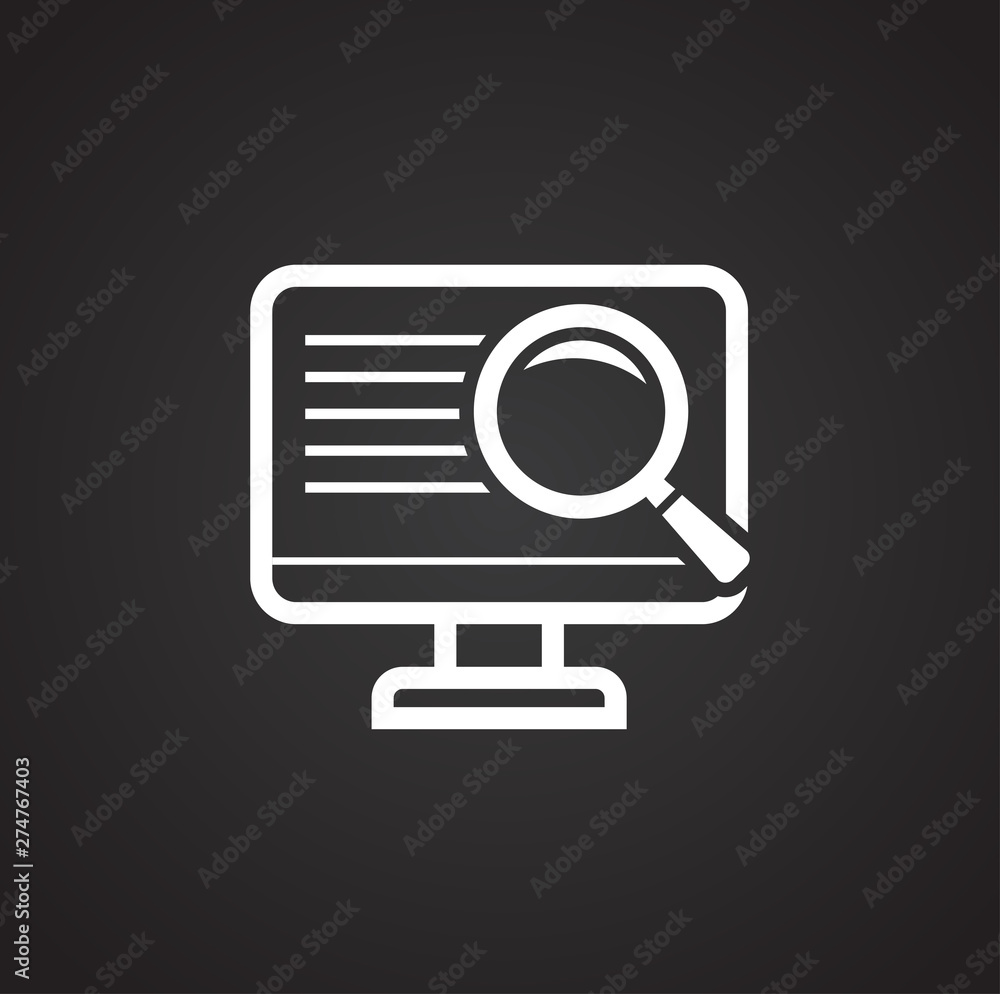 Poster search related icon on background for graphic and web design. simple illustration. internet concept 
