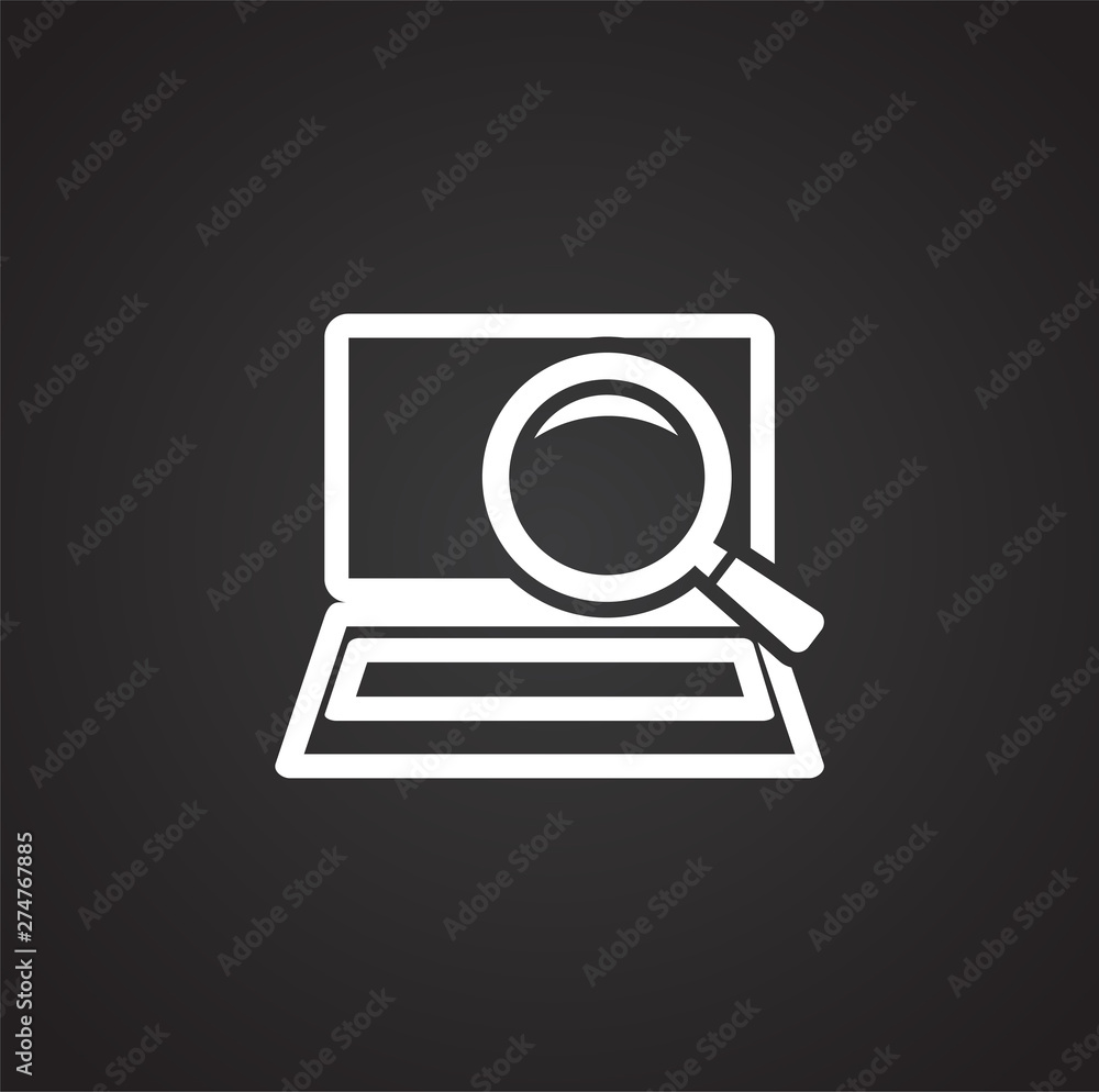 Poster search related icon on background for graphic and web design. simple illustration. internet concept 