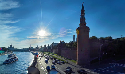 Kremlin  and  Moscow  river  and  sunset