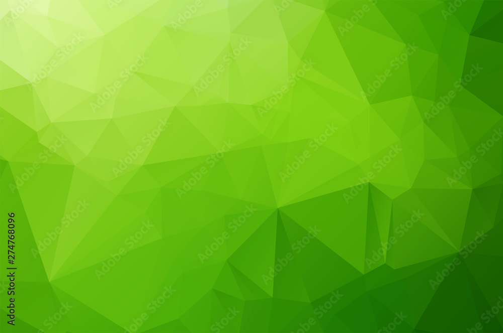Poster green low poly crystal background. polygon design pattern. environment green low poly vector illustr