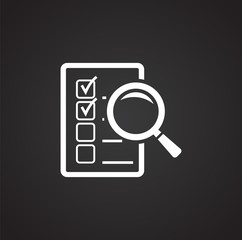 Search related icon on background for graphic and web design. Simple illustration. Internet concept symbol for website button or mobile app.