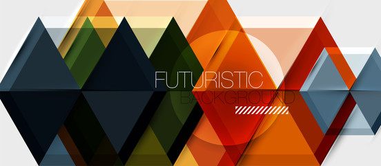 Geometric triangle and hexagon abstract background, vector illustration