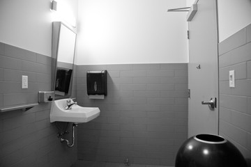inside public washroom