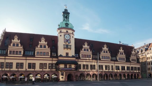 The Old Town Hall Leipzig is one of the outstanding examples of German Renaissance architecture. Timelapse in Motion