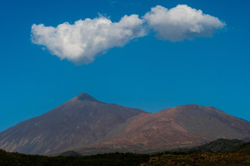 Obraz na płótnie Canvas Teide, a volcano of 3,718m is the highest point in Spain, located in Teide National Park, Tenerife, Canary Islands