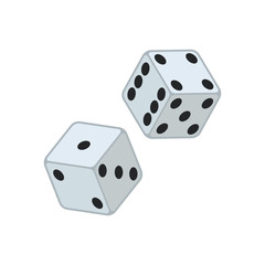 Colored dice illustraion. Vector. Isolated.