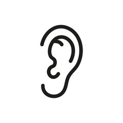 Naklejka premium Ear line style icon. Vector. Isolated.