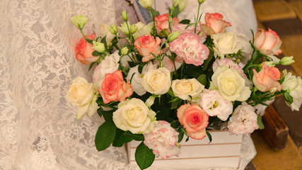 flowers and food are on the table, holiday