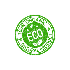 Eco. Green stamp. Natural product. Vector. Isolated.