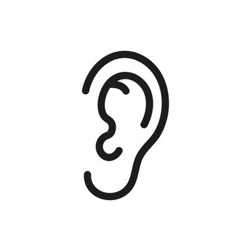 Ear line style icon. Vector. Isolated.
