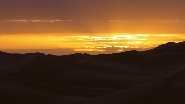 Beautiful sunrise in Erg Chebbi desert
