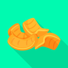 Isolated object of straw and snack icon. Set of straw and baked vector icon for stock.