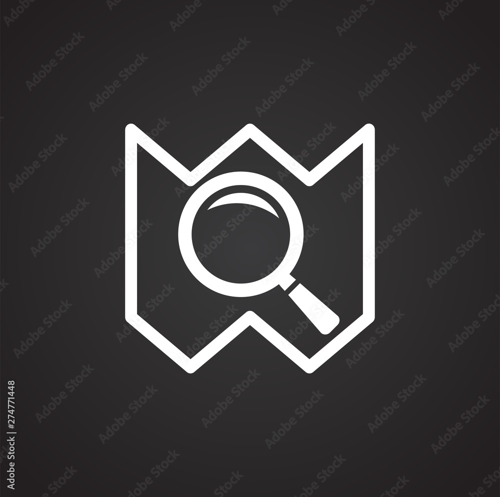 Poster search related icon on background for graphic and web design. simple illustration. internet concept 