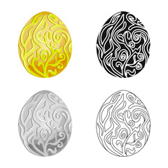 Vector design of egg and dragon symbol. Collection of egg and easter vector icon for stock.