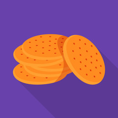 Isolated object of biscuit and cracker icon. Collection of biscuit and texture vector icon for stock.