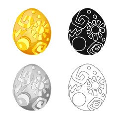 Vector illustration of egg and dragon symbol. Set of egg and easter stock vector illustration.