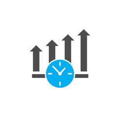 Time management related icon on background for graphic and web design. Simple illustration. Internet concept symbol for website button or mobile app.