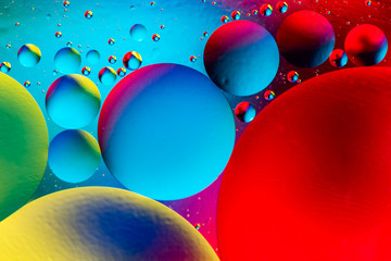 Space or planets universe cosmic abstract background. Abstract molecule atom sctructure. Water bubbles. Macro shot of air or molecule. Biology, physics or chemistry abstract background.