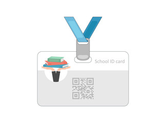 School id card icon. Personal identification card. Student id card, identification card, identity verification, person data.