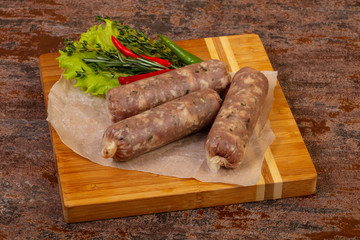 Pork sausages for grill