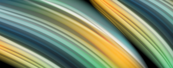 Flowing liquid colors - modern colorful flow poster. Wave liquid shapes. Art design for your design project