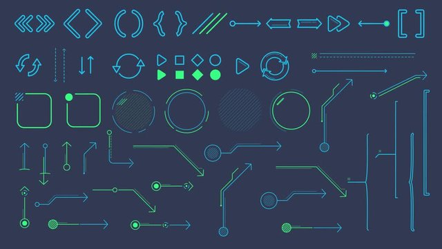 Collection of animated infographic elements and arrows