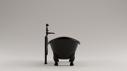 Classic Black Ornate Iron Bath 3d illustration 3d render