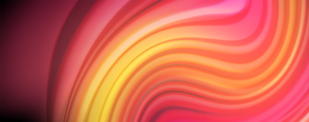 Abstract wave lines fluid rainbow style color stripes on black background. Artistic illustration for presentation, app wallpaper, banner or poster