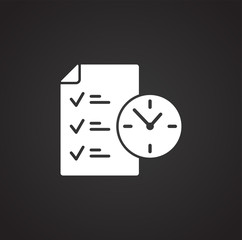 Time management related icon on background for graphic and web design. Simple illustration. Internet concept symbol for website button or mobile app.