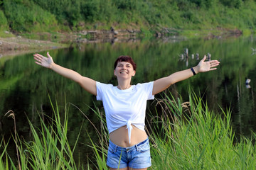 young woman in a field