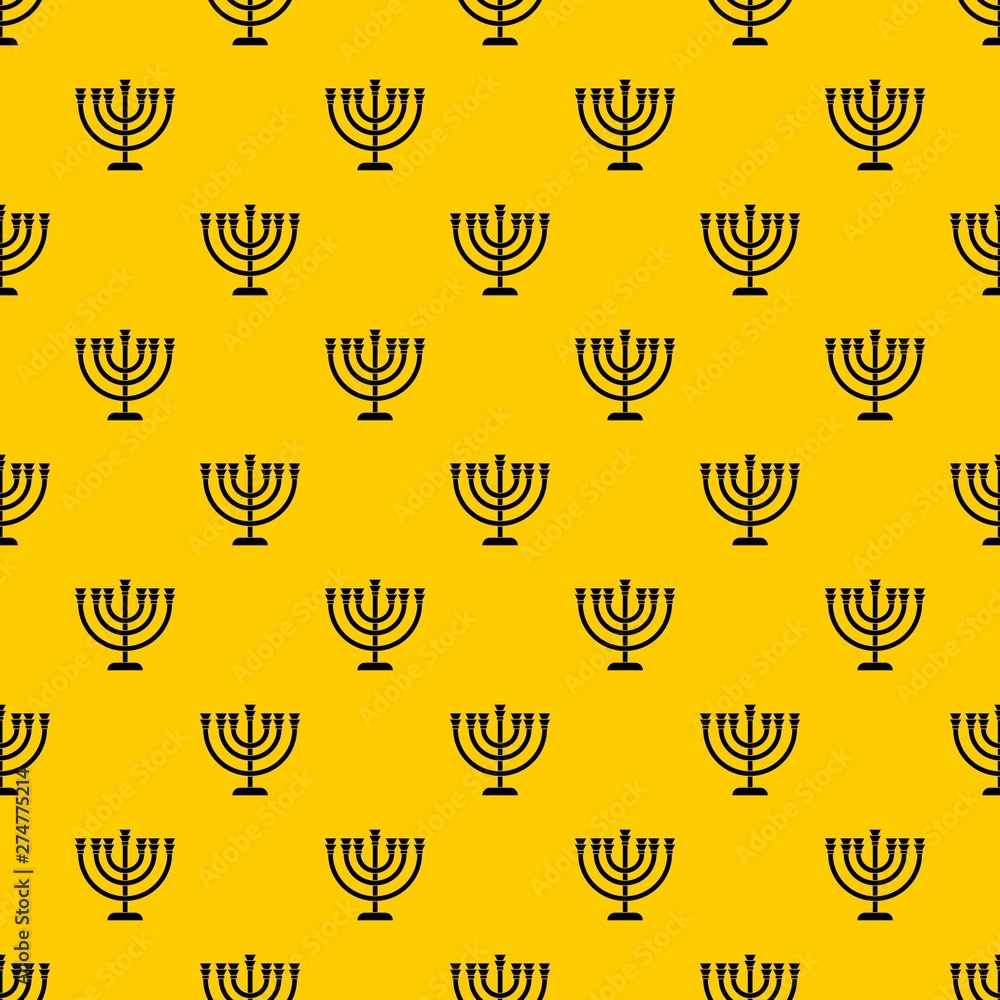 Poster menorah pattern seamless vector repeat geometric yellow for any design