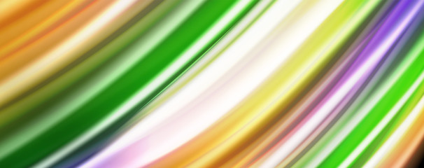 Fluid liquid color wave lines, glowing colorful light effect, abstract composition template. Geometric technology abstract pattern. Movement concept