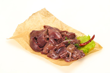 Raw chicken liver ready for cooking