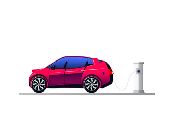 Car electro modern charging. Clean energy, eco lifestyle.