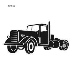 Fototapeta premium Vintage american truck vector illustration. Retro freighter truck.