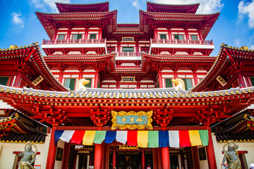 SINGAPORE, SINGAPORE - MARCH 2019:Buddha Tooth relic temple in Singapore