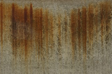stone texture from dirty concrete wall with brown rust stains