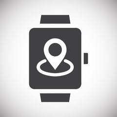 Smart Watch related icon on background for graphic and web design. Simple illustration. Internet concept symbol for website button or mobile app.