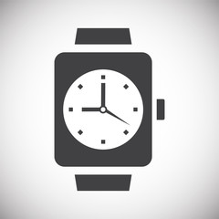 Smart Watch related icon on background for graphic and web design. Simple illustration. Internet concept symbol for website button or mobile app.