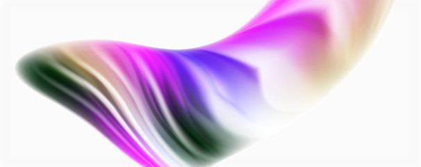 Fototapeta premium Glossy colorful liquid waves abstract background,, modern techno lines