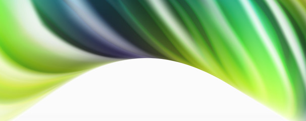 Modern Liquid color flow on white - colorful flow poster. Techno Wave Liquid shape in white color background. Design for your design project