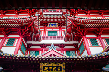 SINGAPORE, SINGAPORE - MARCH 2019:Buddha Tooth relic temple in Singapore