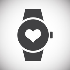 Smart Watch related icon on background for graphic and web design. Simple illustration. Internet concept symbol for website button or mobile app.