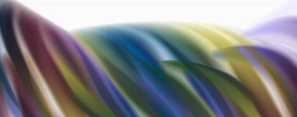 Glossy colorful liquid waves abstract background,, modern techno lines