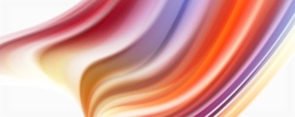 Modern techno Fluid color flow on white colorful poste. Art for your design