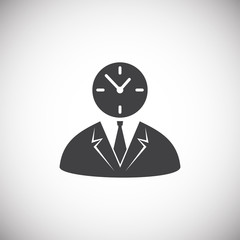 Time management related icon on background for graphic and web design. Simple illustration. Internet concept symbol for website button or mobile app.