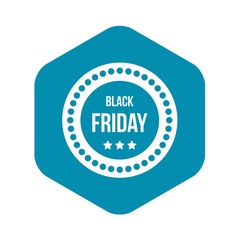 Black Friday sticker icon in simple style on a white background vector illustration